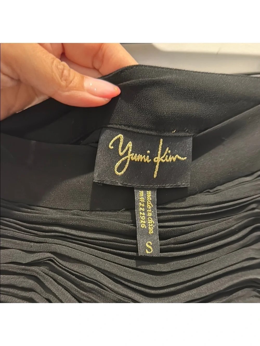 Yumi Kim Black Mini Skirt Ruched Cocktail